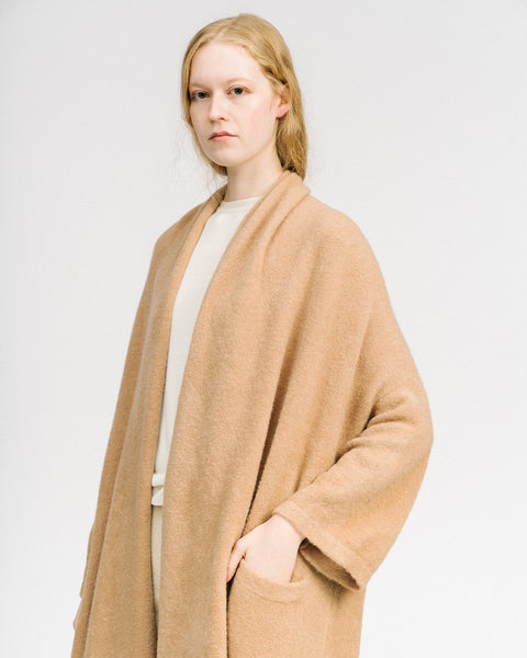 Haori supreme alpaca extra long coat in grain