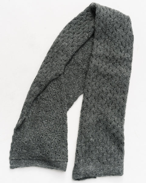 Lace alpaca scarf in charcoal