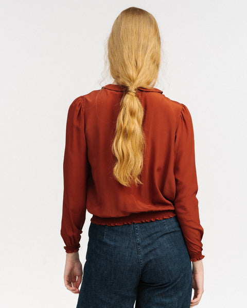 Rust silk blouse