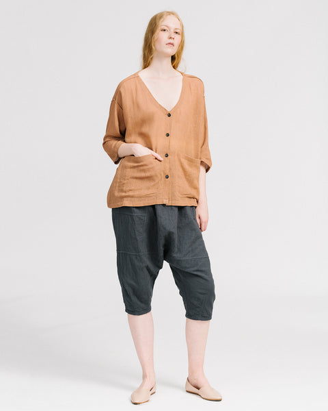 Jute workshirt in clay