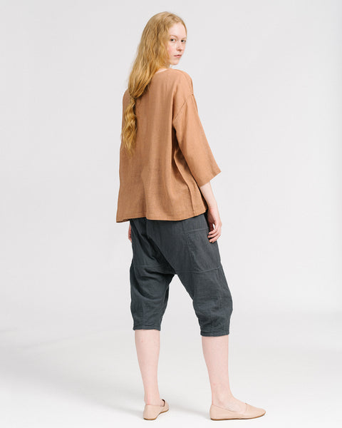 Jute workshirt in clay