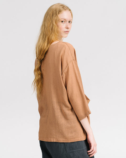 Jute workshirt in clay