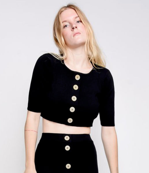 Mafi knit cropped top in black