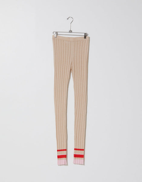 Ribbed legging  in combo almond & chili