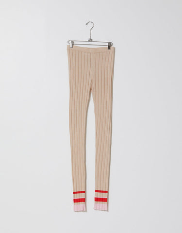 Ribbed legging  in combo almond & chili