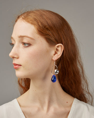 Bitter Sweet earrings in blue glass