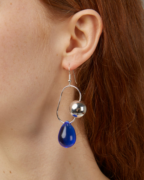 Bitter Sweet earrings in blue glass
