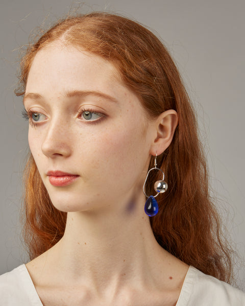 Bitter Sweet earrings in blue glass