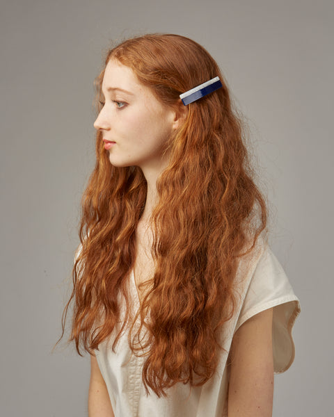 Lena striped barrette in blue