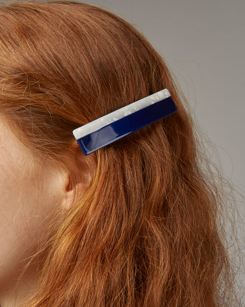 Lena striped barrette in blue