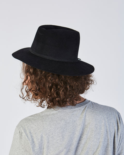 Pinch Hat in Black Angora