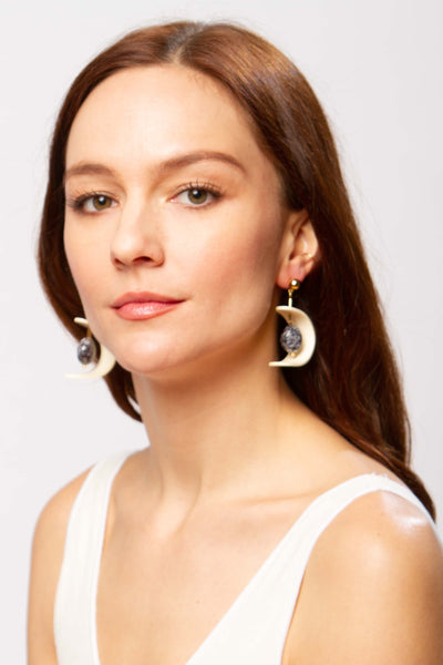 C mobile earrings in black