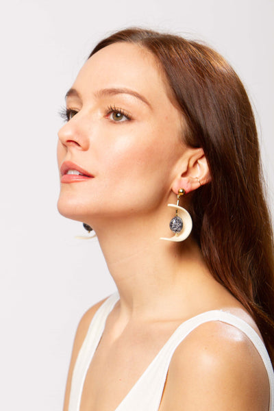 C mobile earrings in black