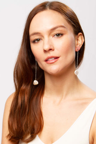 Linya white pearl earrings