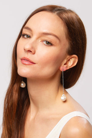 Tali white pearl earrings