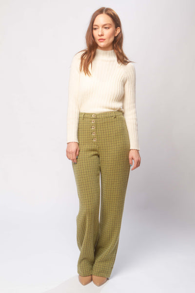 Castelbuono wool pants in green check