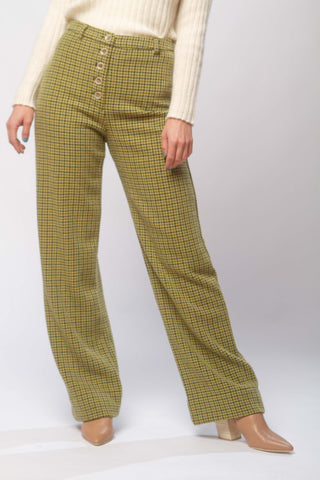 Castelbuono wool pants in green check