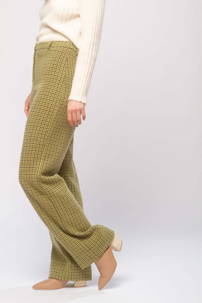 Castelbuono wool pants in green check