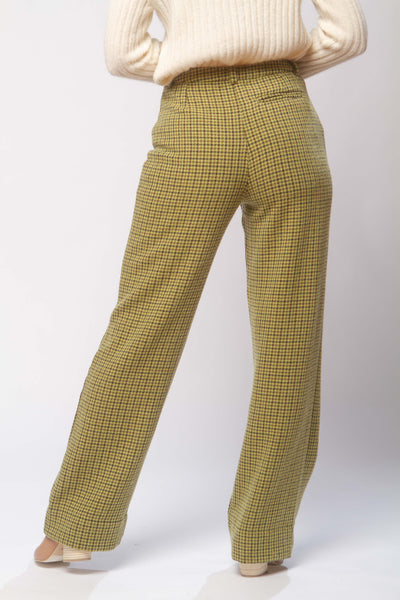 Castelbuono wool pants in green check