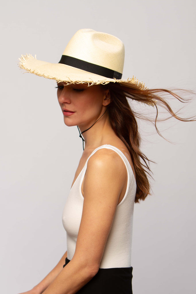 Montauk Straw Fedora Hat 55 S / Ivory