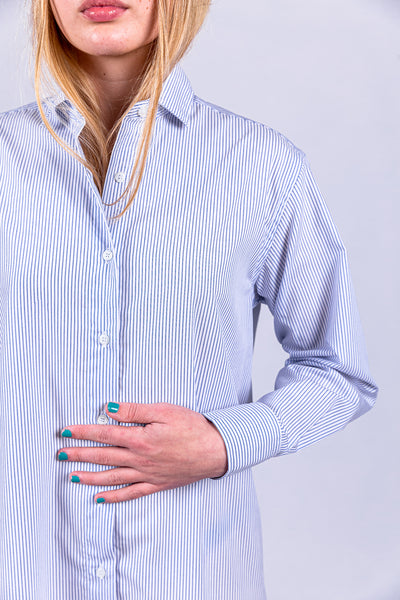 Ole shirt dress in white with stripes