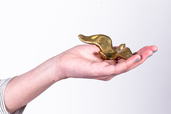 Bronze bird paper weight sculpture