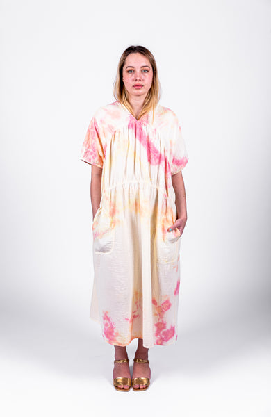 Lihue dress in citrus tie dye