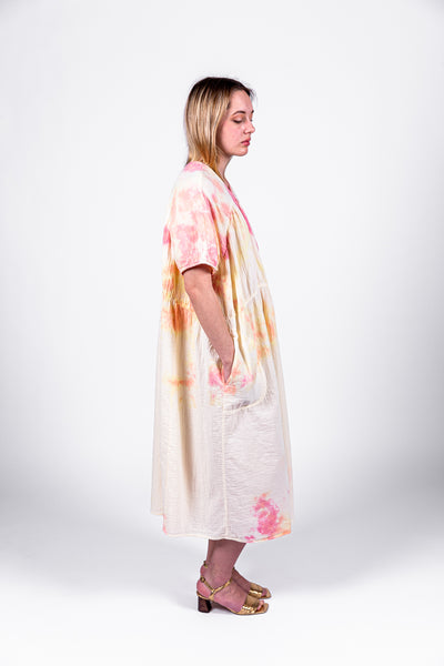 Lihue dress in citrus tie dye