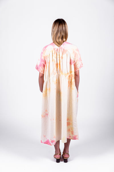 Lihue dress in citrus tie dye