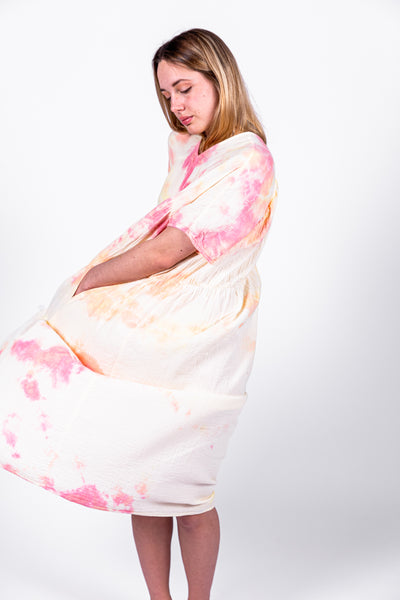 Lihue dress in citrus tie dye