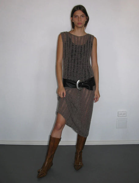 Alhambra knit dress in taupe print