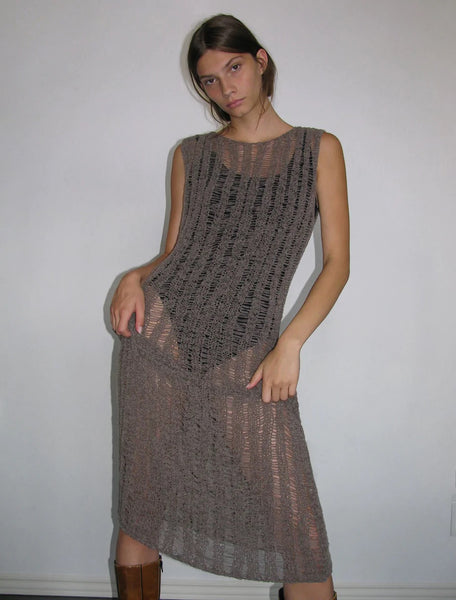 Alhambra knit dress in taupe print