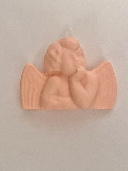 Cherub candle in peach