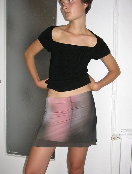 Cow Morchis mini skirt in taupe print
