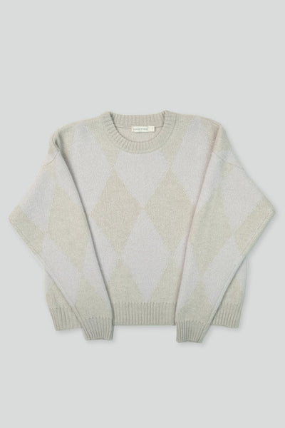 Diamond merino wool sweater in cream