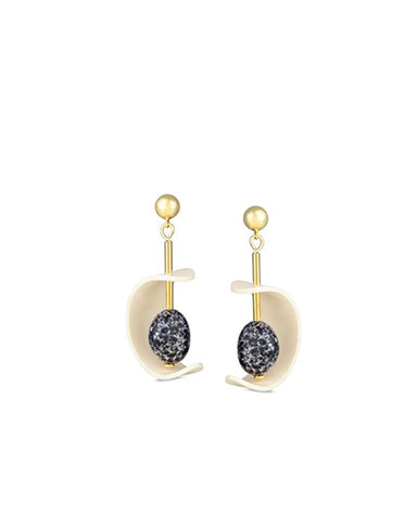 C mobile earrings in black