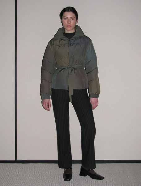 Eclipse puffer recycled poly jacket in brown
