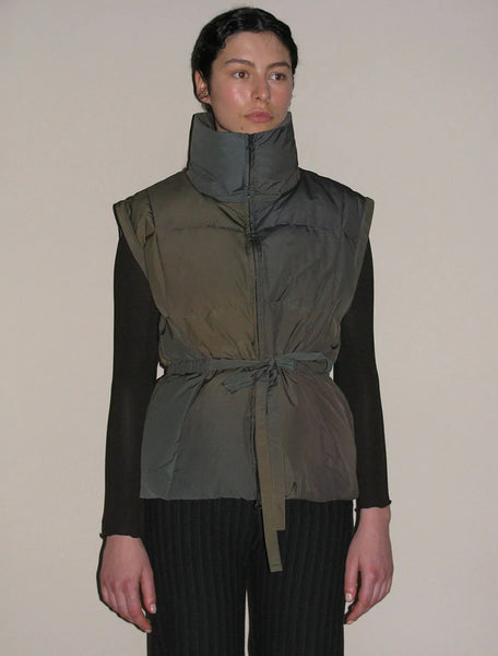Eclipse puffer recycled poly jacket in brown