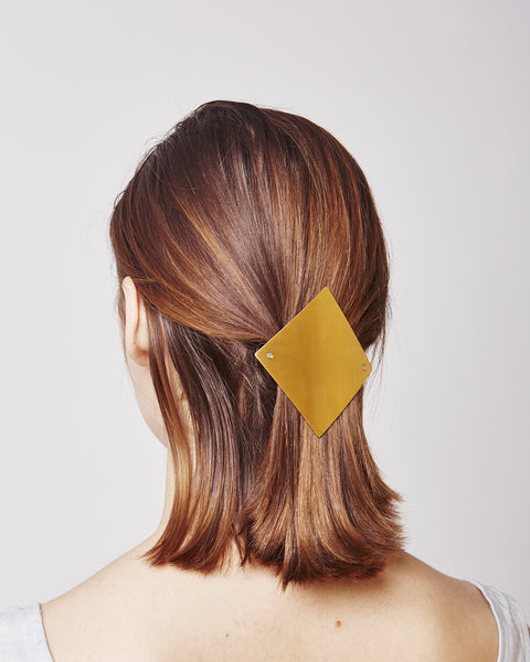 Barrette lozenge 084 in shiny gold