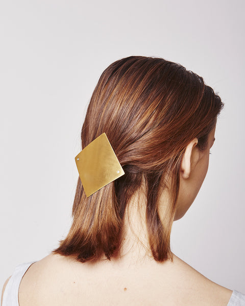 Barrette lozenge 084 in shiny gold