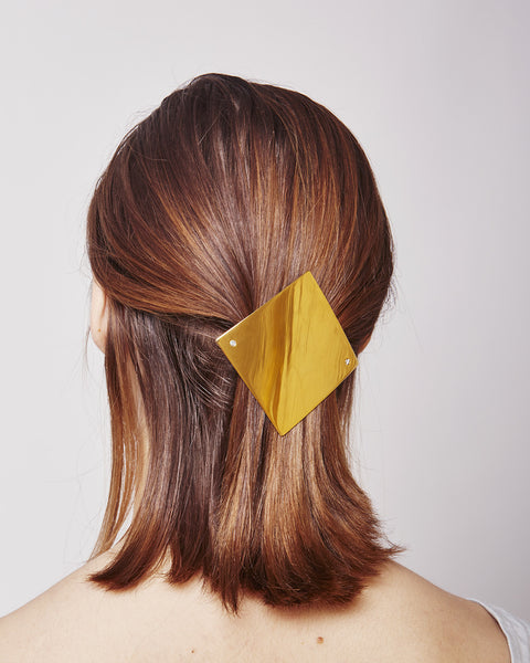 Barrette lozenge 084 in shiny gold