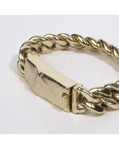 Heavy chain bracelet with molded clasp in brass