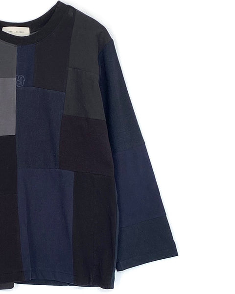Mono recycled Long sleeves tee in Black/Charcoal