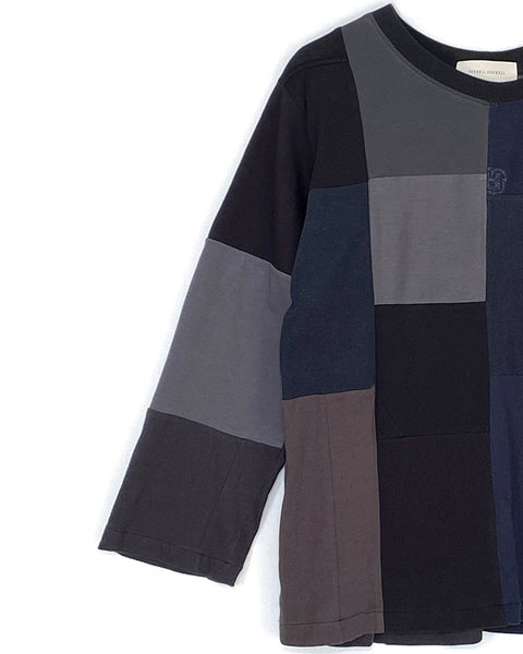 Mono recycled Long sleeves tee in Black/Charcoal