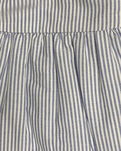 Victoria dress in indigo stripes