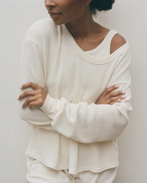 Thermal pullover in natural