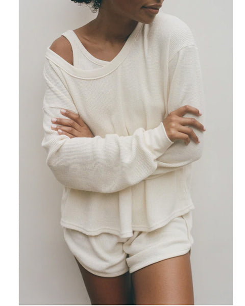 Thermal pullover in natural