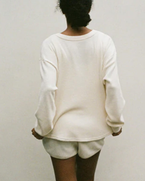 Thermal pullover in natural