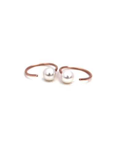 Tiny Pearls Hoops Earrings - Founders & Followers - Lumo - 1