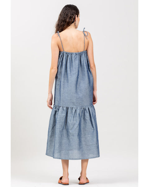 Zoe dress in indigo